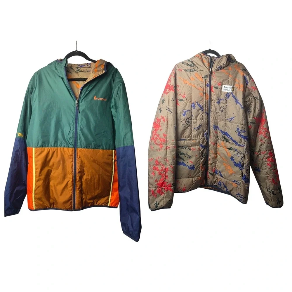 Cotopaxi Teva‎ Teca Calido Reversible Hooded Jacket Womens XL Green Multi Color